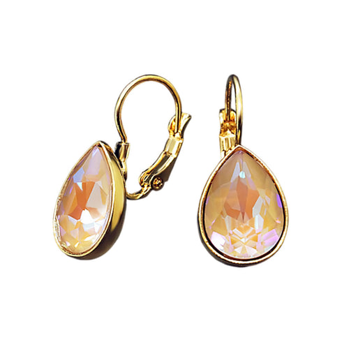 Auskarai "Kristalo Lašas (Cappuccino DeLite)" su Swarovski™ kristalais